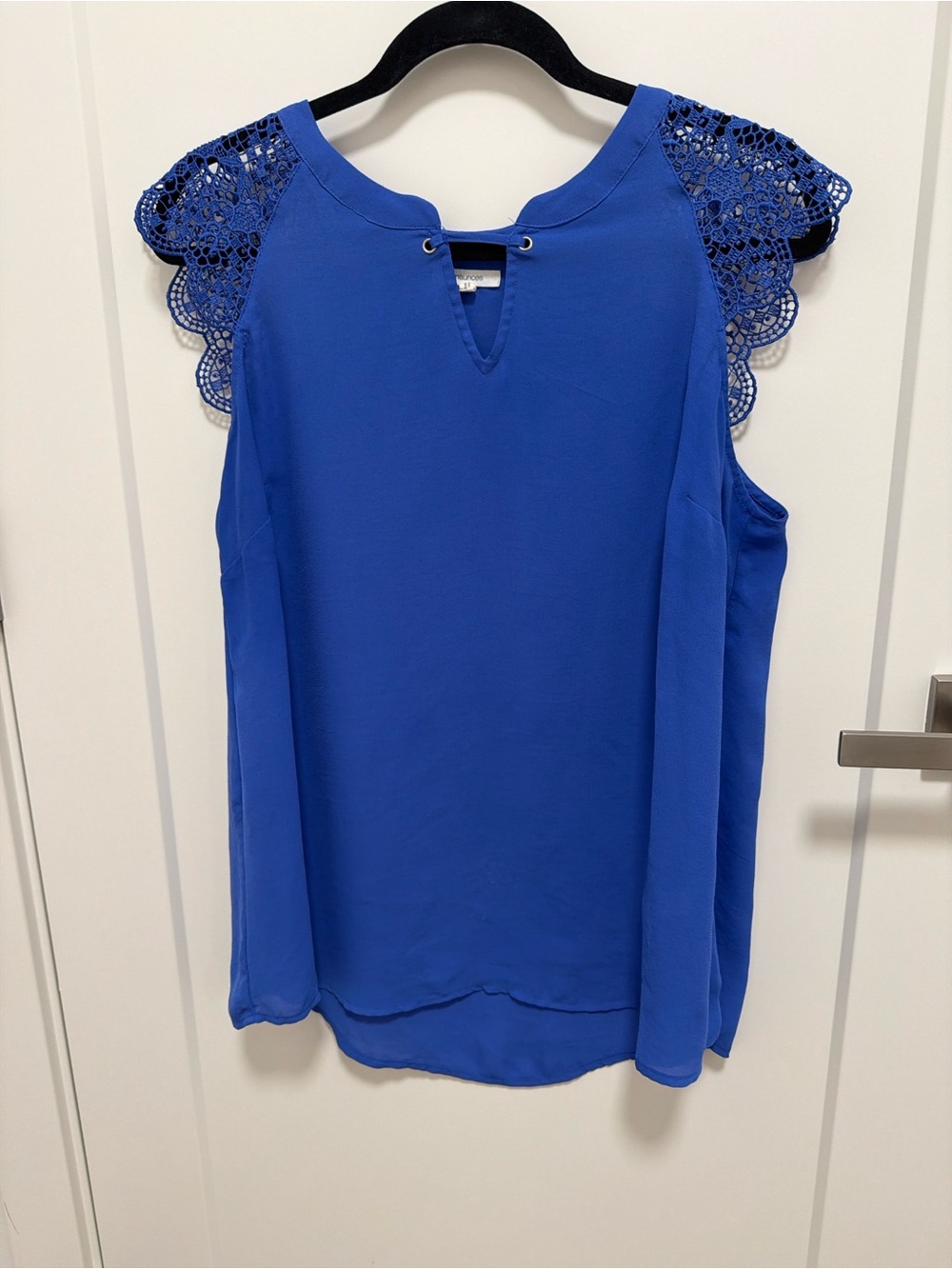 Maurices Cobalt Blue Sleeveless Camisole with Lace Cap Sleeves
